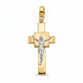 18K Two Tone Gold Crucifix Pendant