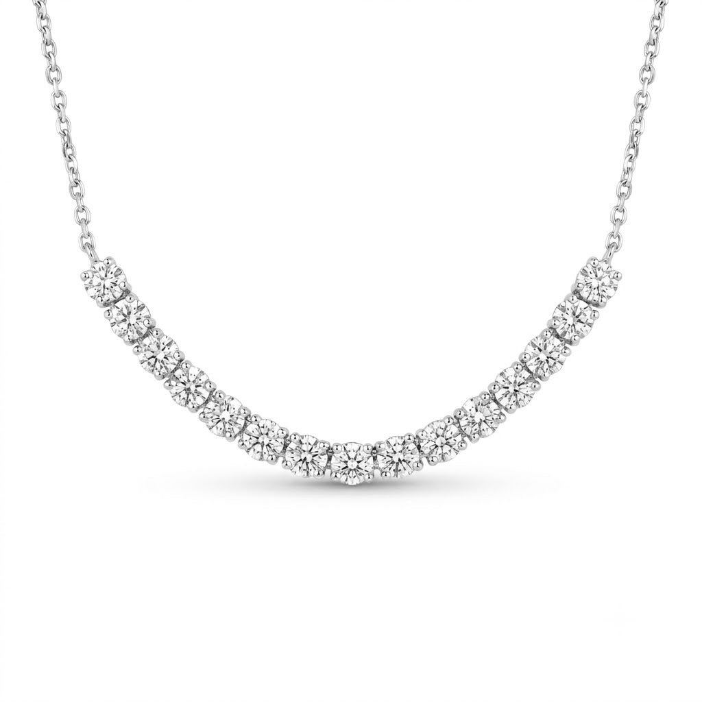 Diamond White Gold Tennis Chain Necklace