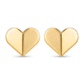 18K Yellow Gold Heart Stud Earring