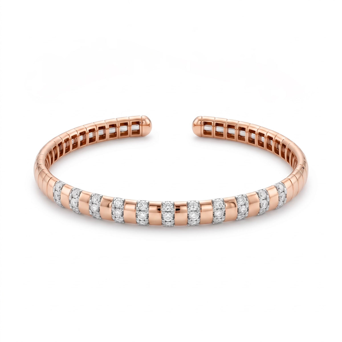 Diamond Two Tone Gold Cuff Bracelet