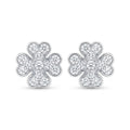 Diamond White Gold Clover Stud Earrings