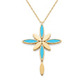 18K Yellow Gold Turquoise Gemstone Chain Necklace