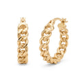 18K Yellow Gold Cuban Hoop Earring