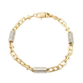 Men 18K Two Tone Gold Chain Bracelet