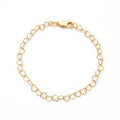 18K Yellow Gold Heart Chain Bracelet