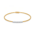 Diamond Two Tone Gold Bangle Bracelet