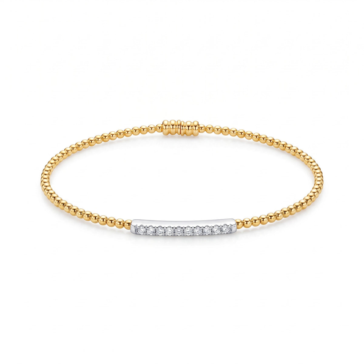 Diamond Two Tone Gold Bangle Bracelet