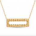 18K Yellow Gold Rectangle Chain Necklace