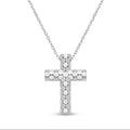 18K White Gold Cross Necklace