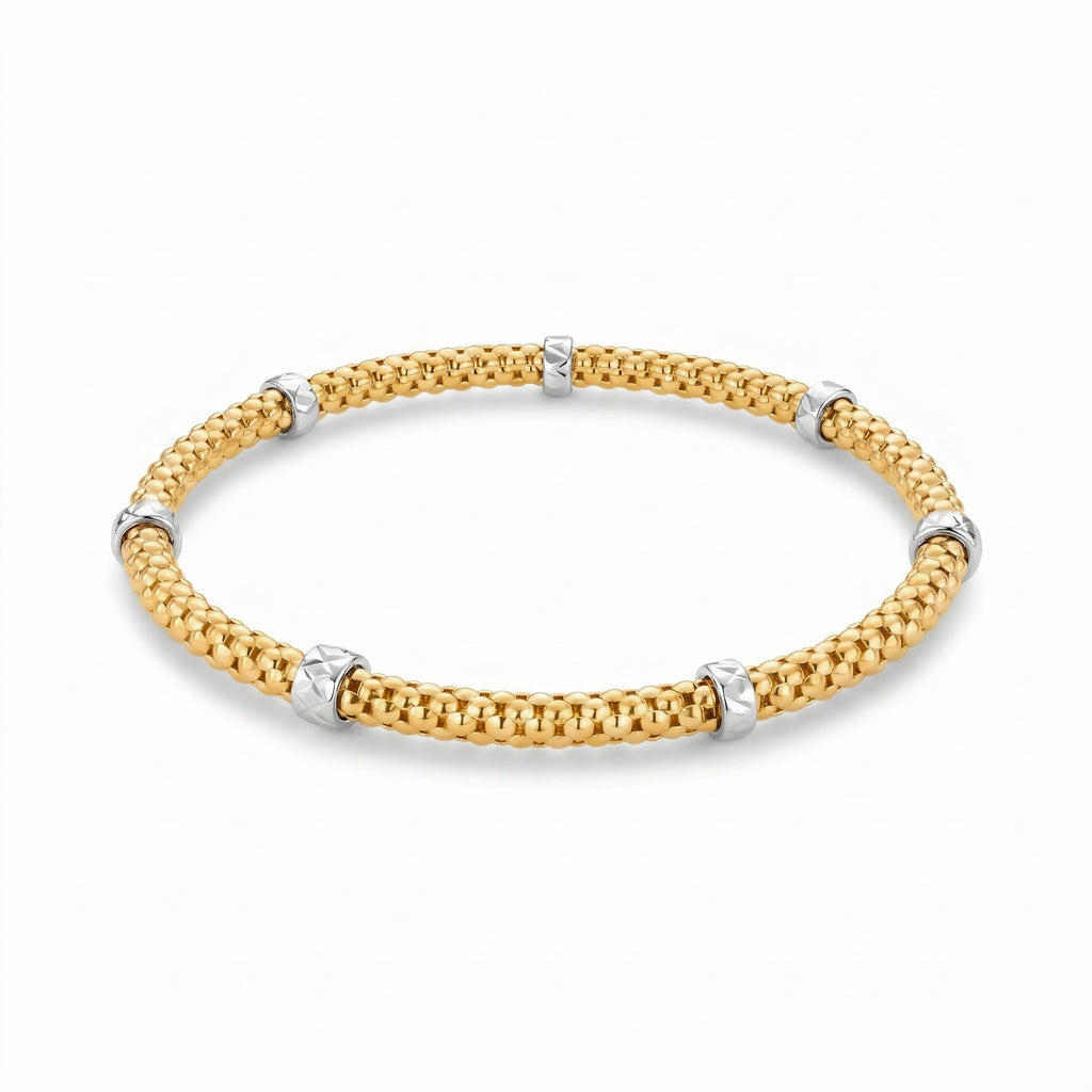 18K Two Tone Gold Bangle Bracelet