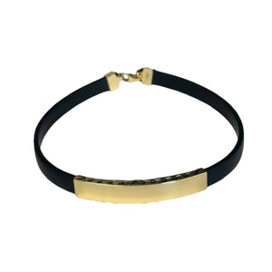 18K Gold Black Rubber Bracelet