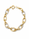 18K Two Tone Gold Chain Bracelet