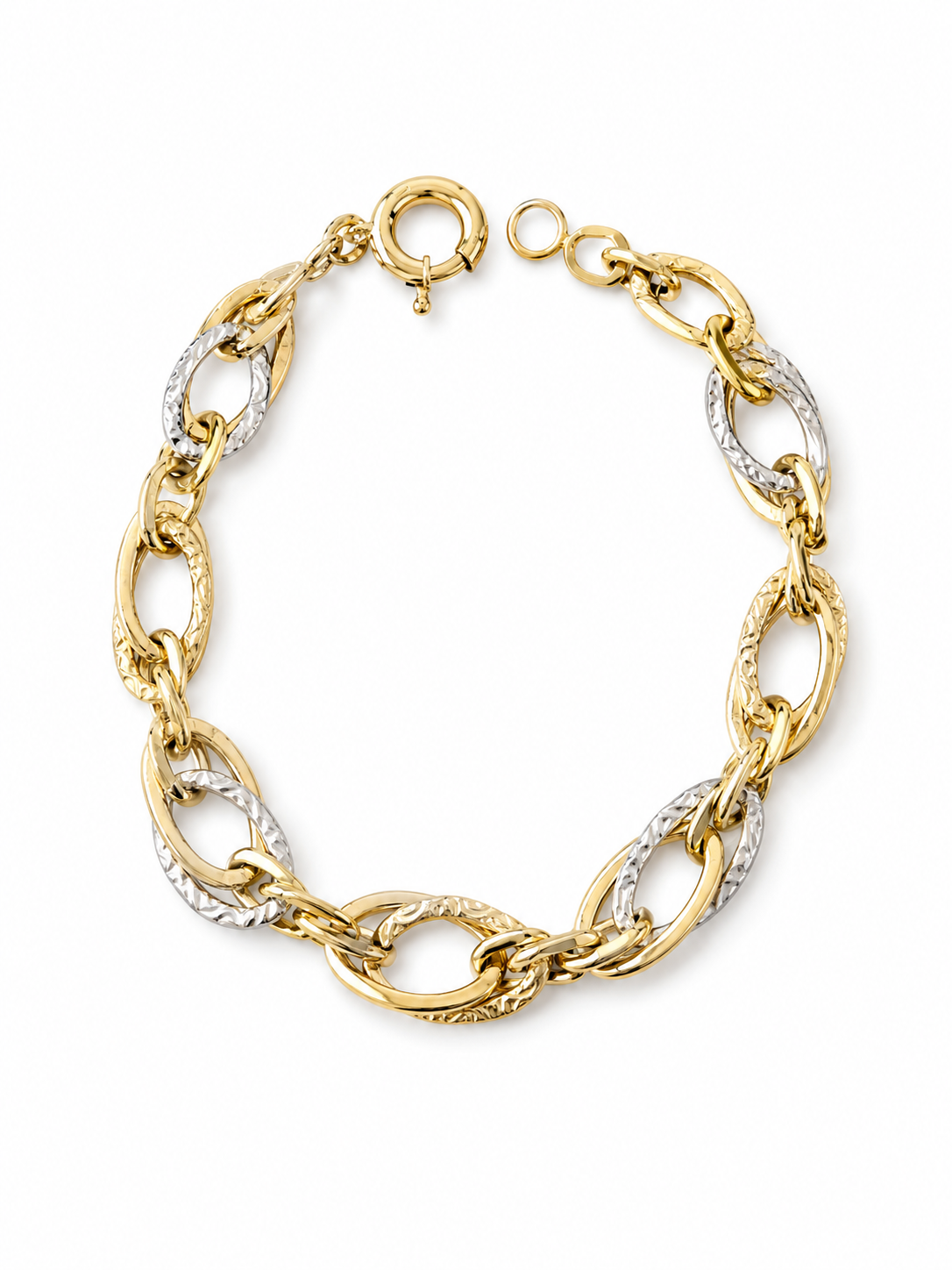 18K Two Tone Gold Chain Bracelet