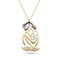 18K Two Tone Gold Cubic Zirconia Black Rhodium Necklace
