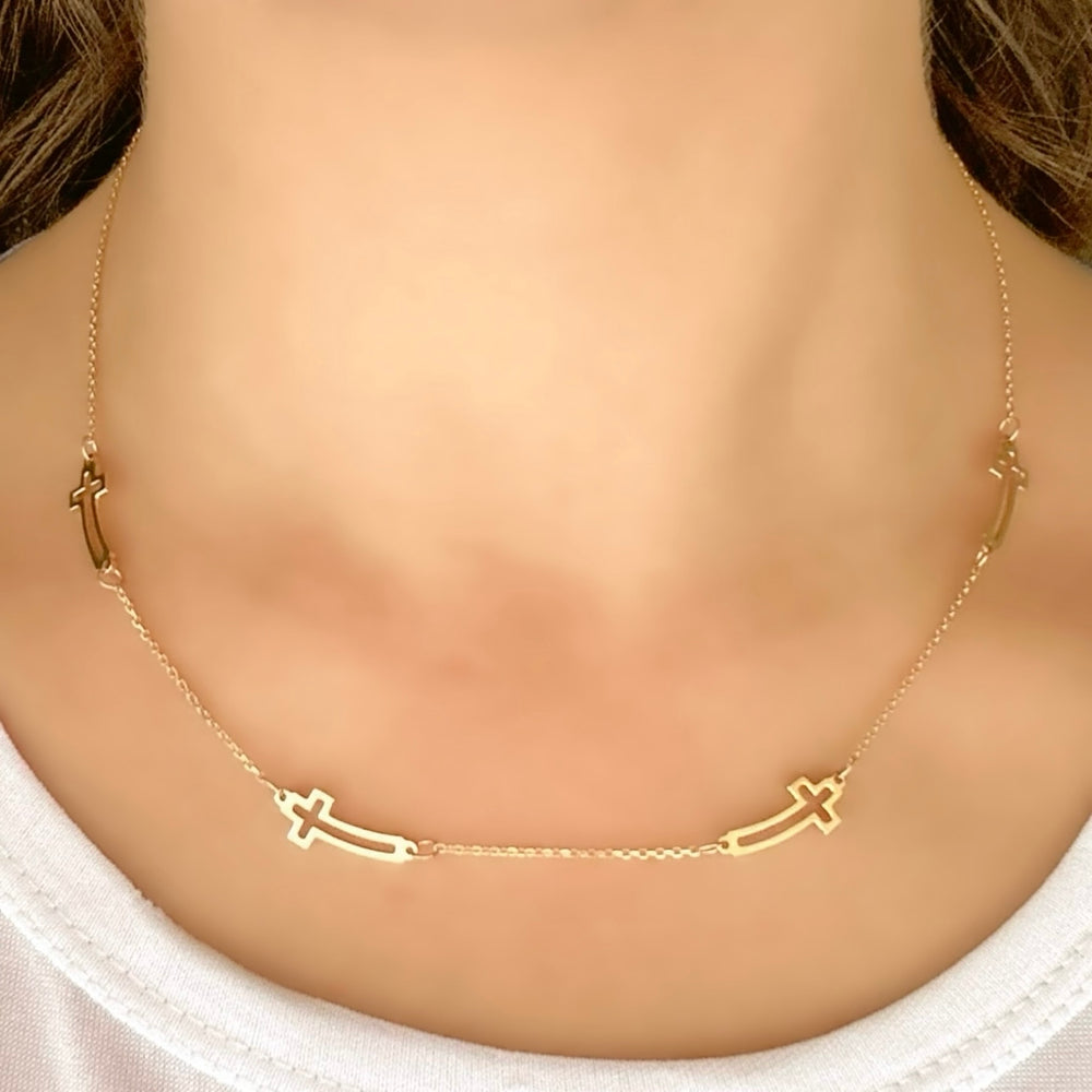 18K Gold Cross Necklace