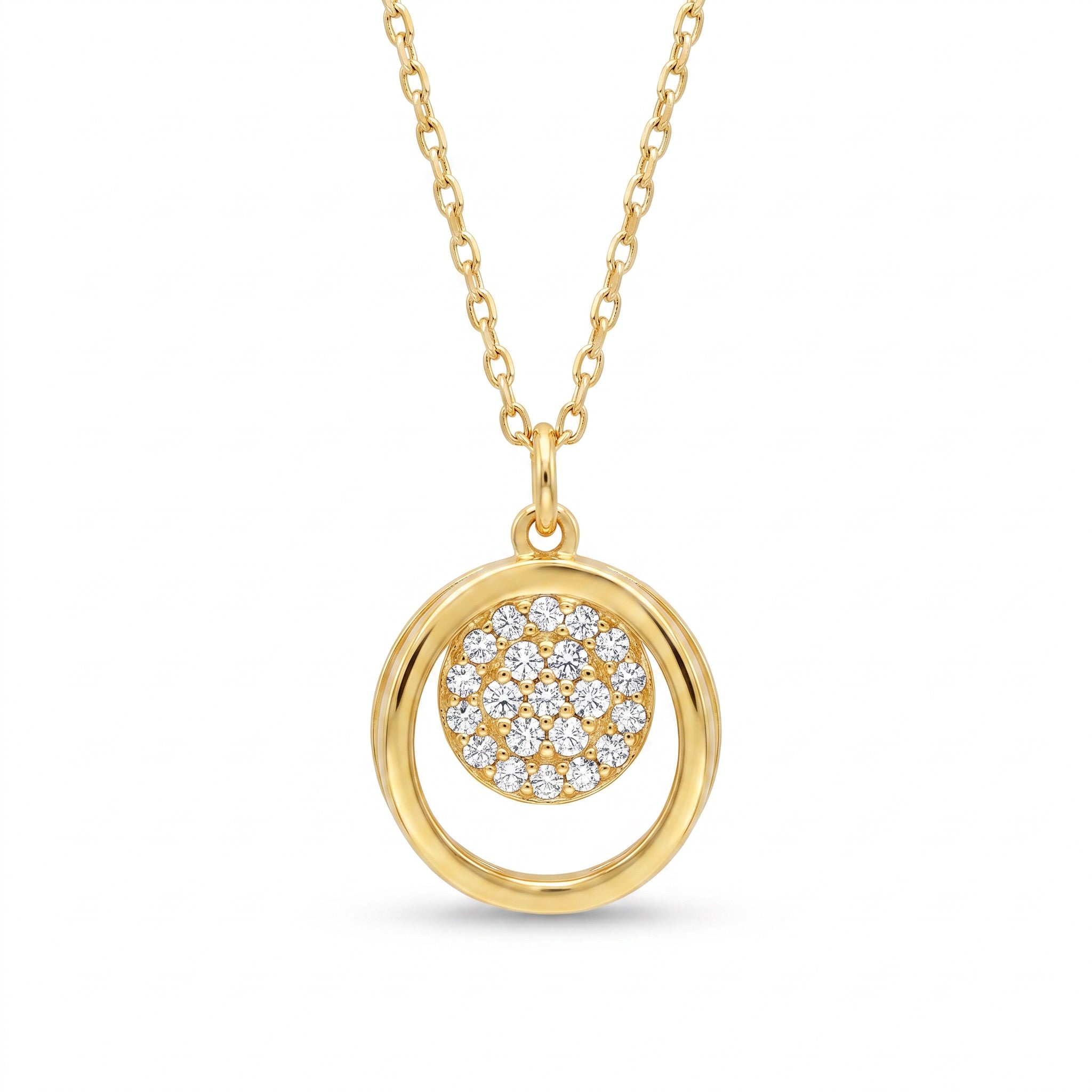 18K Yellow Gold Cubic Zirconia Necklace