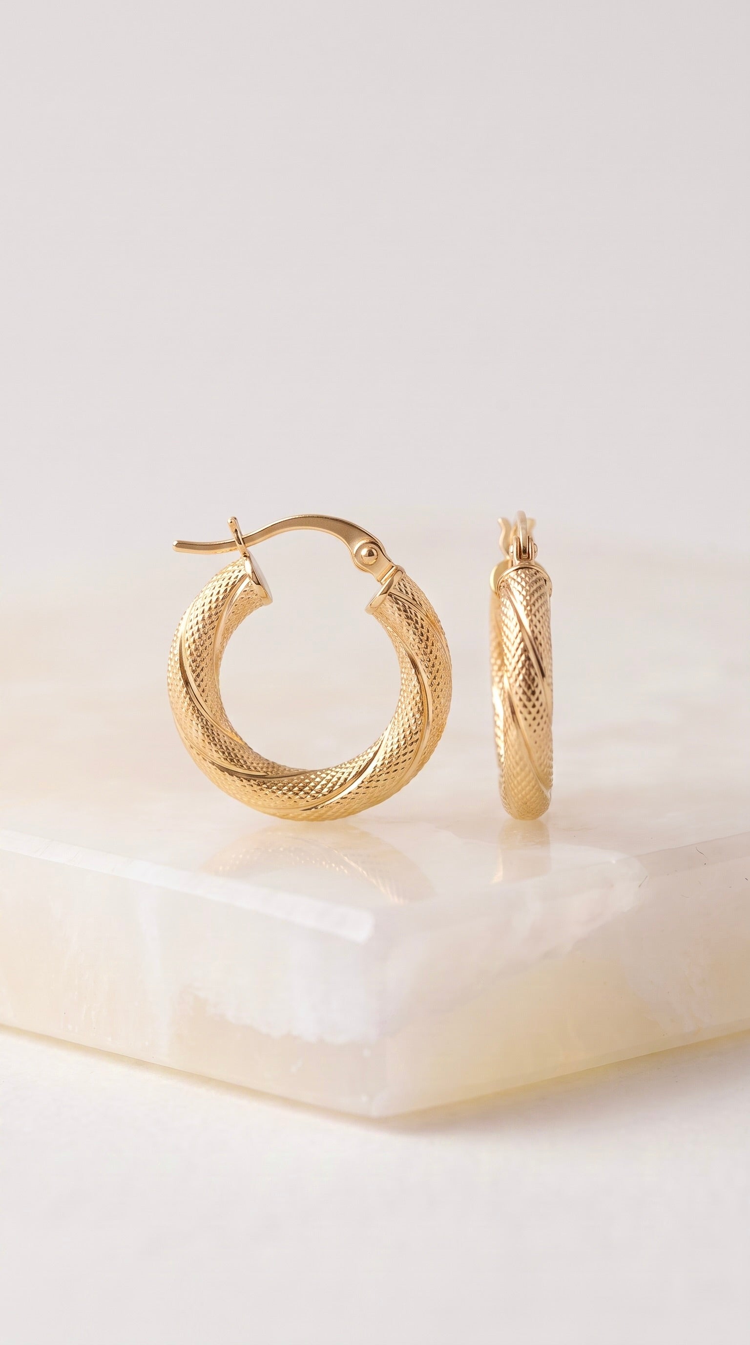 18K Yellow Gold Hoop Earrings