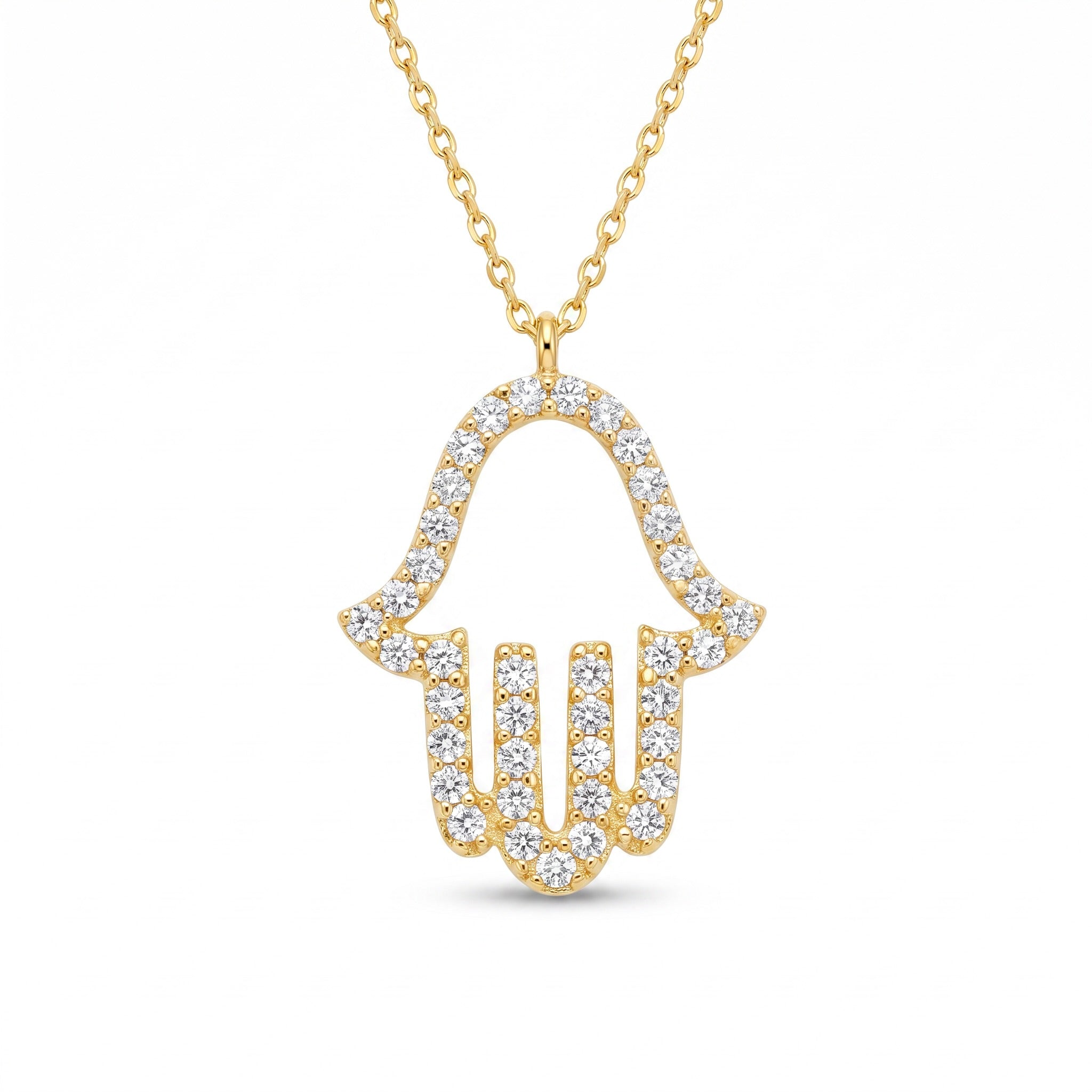 18K Yellow Gold Cubic Zirconia Necklace