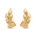 18K Yellow Gold Leaf Stud Earring