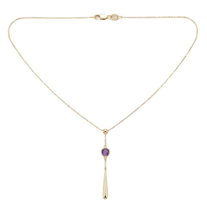 18K Yellow Gold Amethyst Chain Necklace