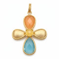 18K Yellow Gold Gemstone Pendant