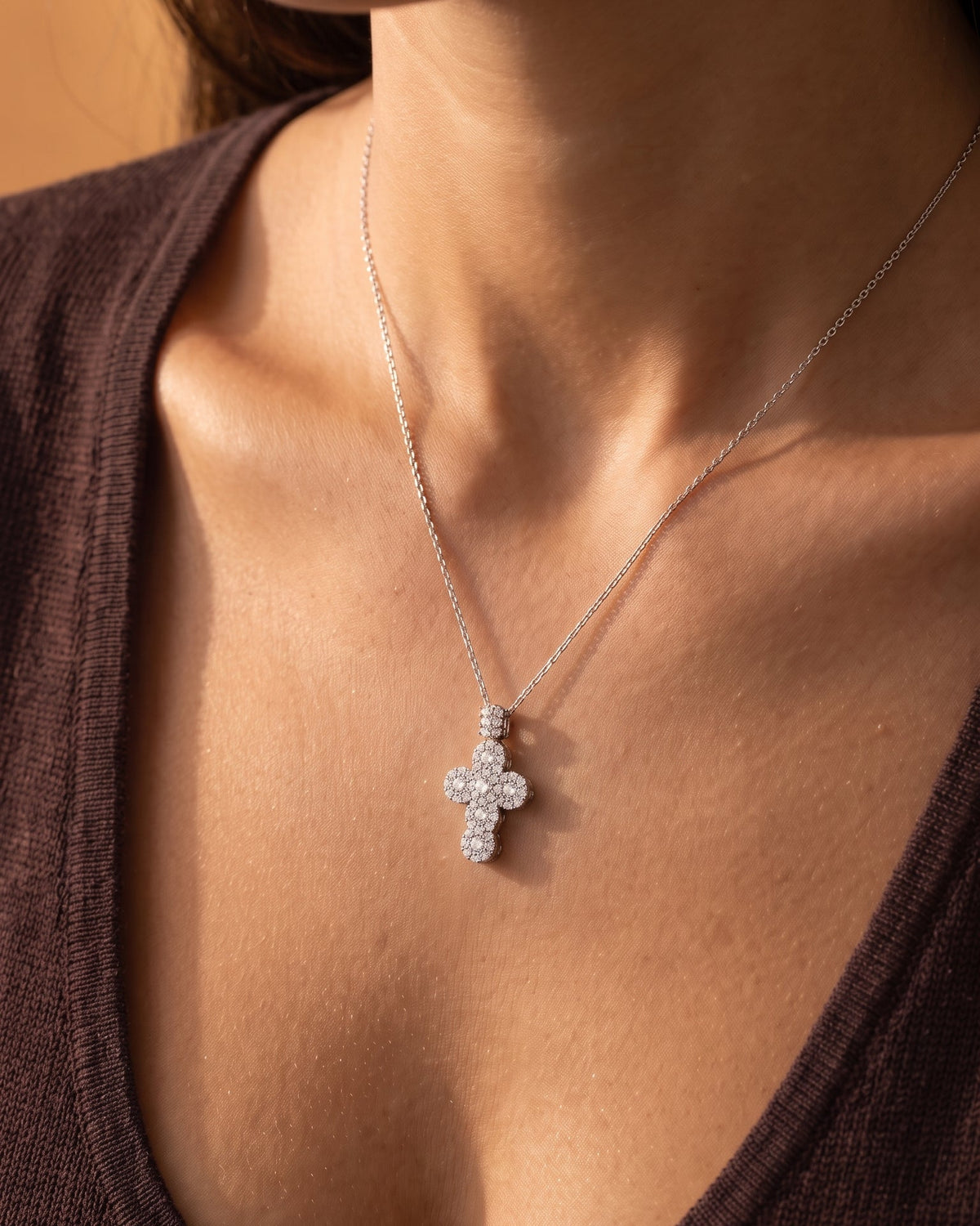 Diamond White Gold Cross Pendant