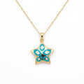 18K Yellow Gold Enamel Star Necklace