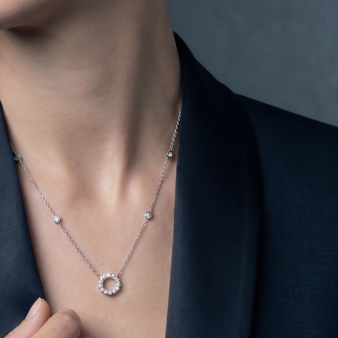 Diamond White Gold Necklace