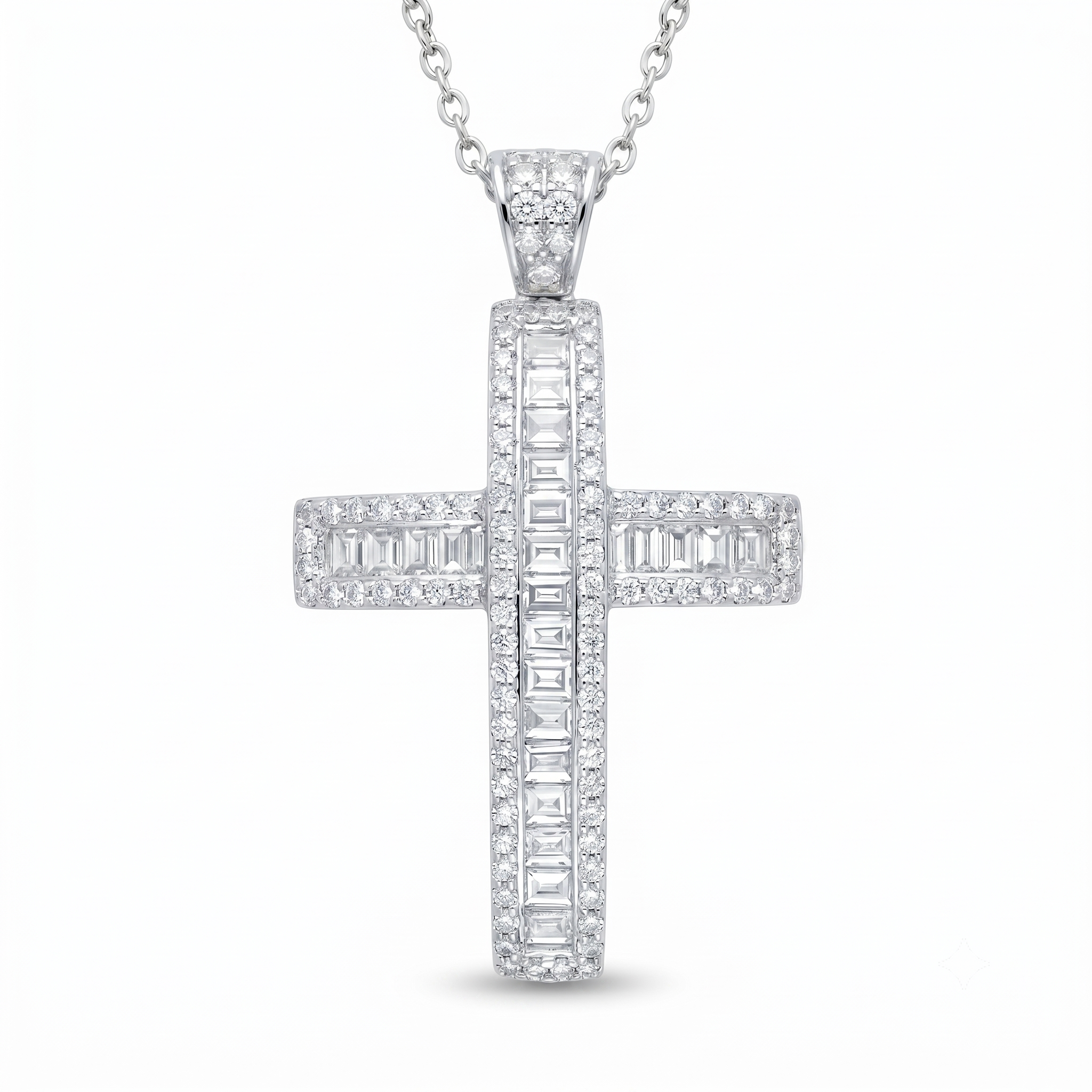 Diamond White Gold Cross Necklace