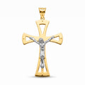 18K Two Tone Gold Crucifix Pendant