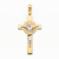 18K Two Tone Gold Crucifix Pendant