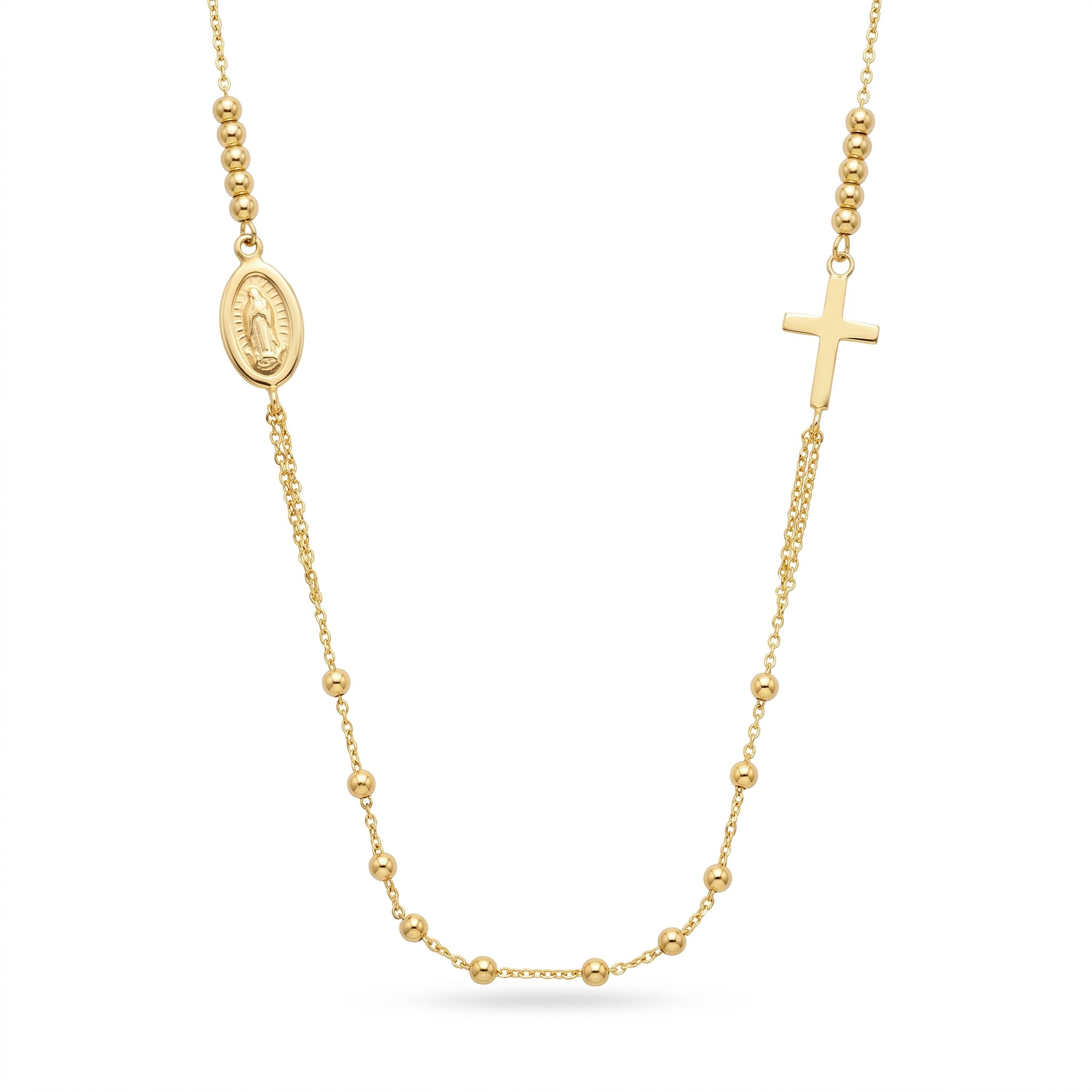 18K Yellow Gold Rosary Necklace