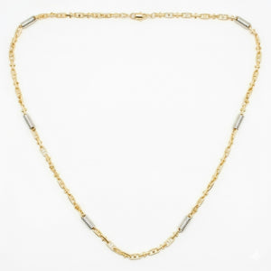 18K Two Tone Gold Chain Necklace