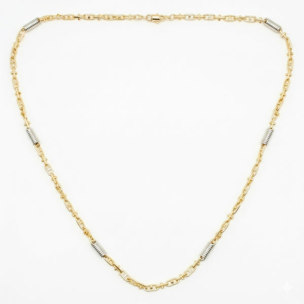 18K Two Tone Gold Chain Necklace