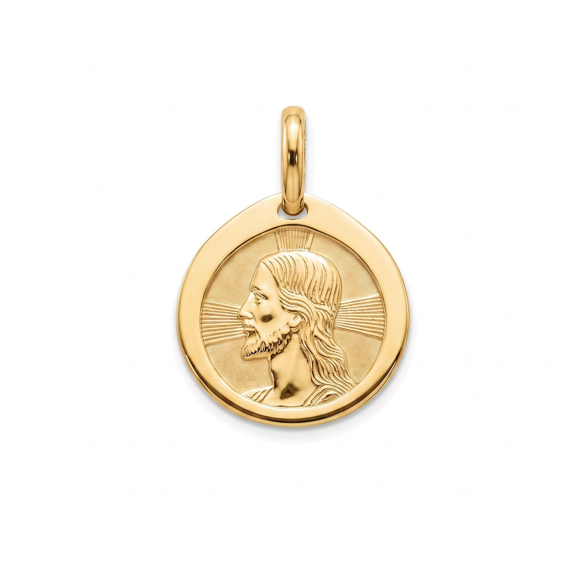 18K Yellow Gold Jesus Icon Pendant