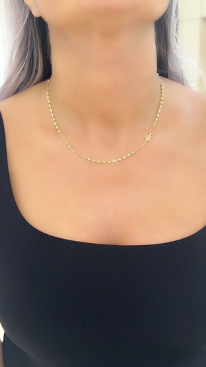 18K Gold Rosary Necklace