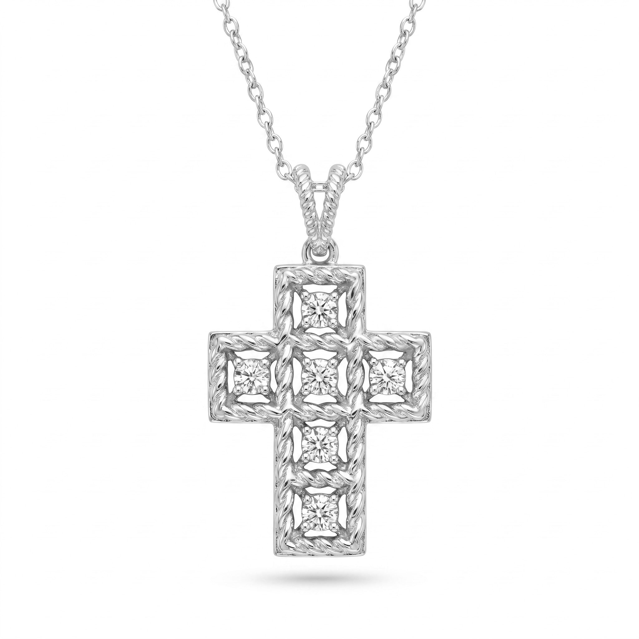 Diamond White Gold Cross Necklace