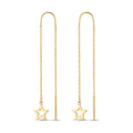 18K Yellow Gold Star Dangle Earrings