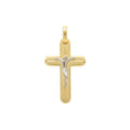 18k Gold Two Tone Crucifix Pendant