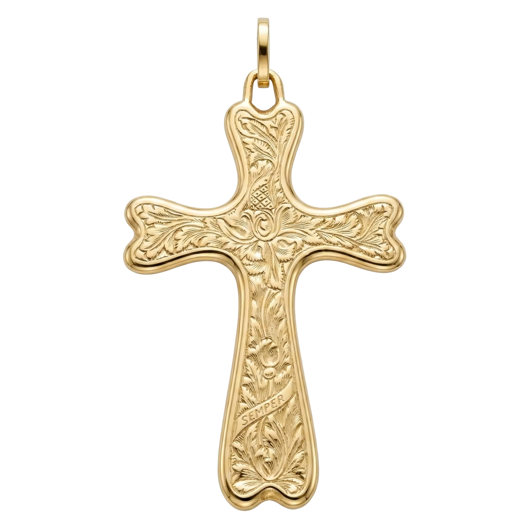 18K Yellow Gold Cross Pendant