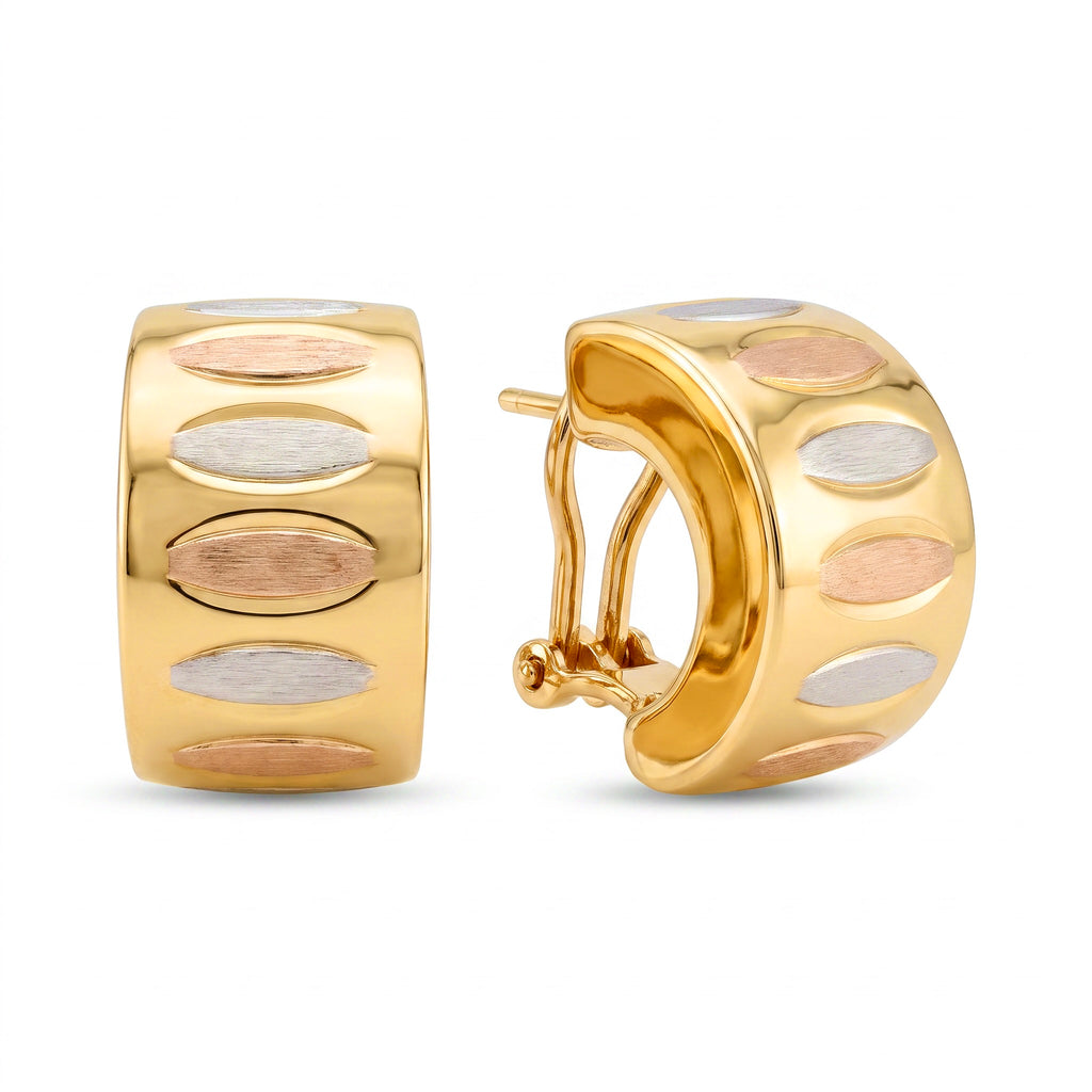 18K Multicolor Gold Hoop Earring