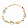 18K Yellow Gold Aquamarine Motif Bracelet