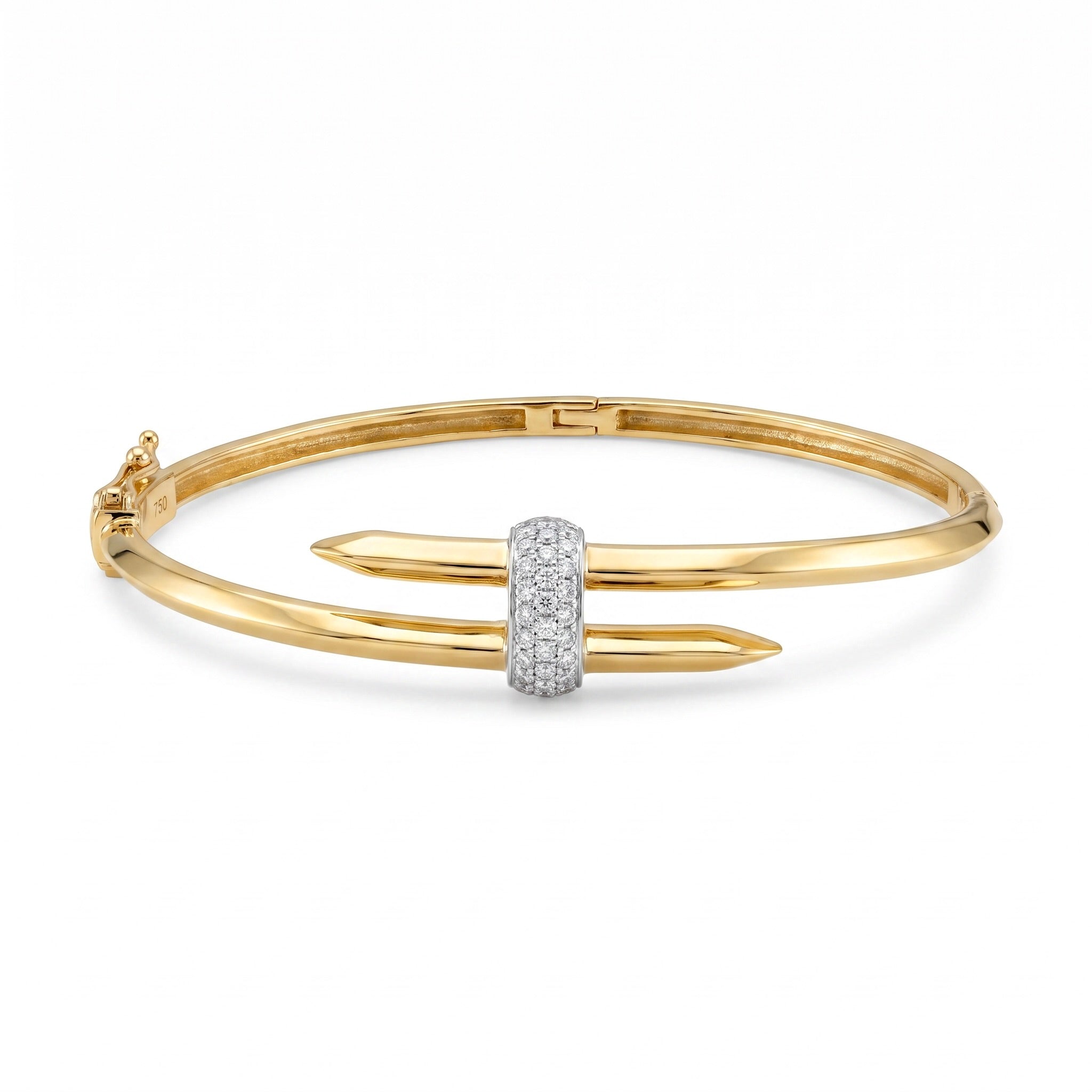 Diamond Two Tone Gold Bangle Bracelet