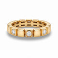 Diamond Yellow Gold Square Band