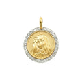 18K Gold Pendant Two Tone St. Mary Icon