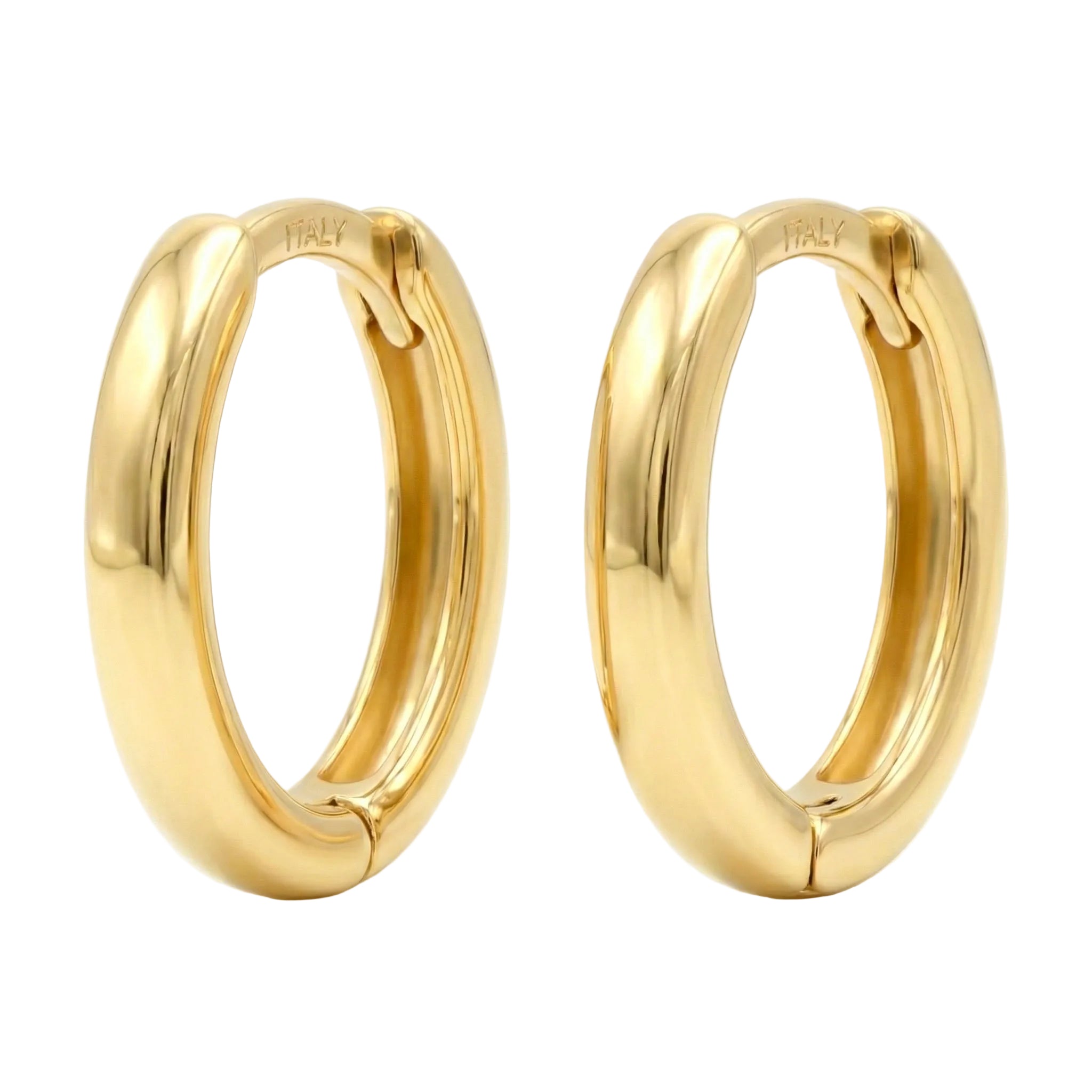 18K Yellow Gold Oval Hoop Earrings
