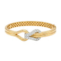 Diamond Two Tone Gold Gloss Bangle Bracelet