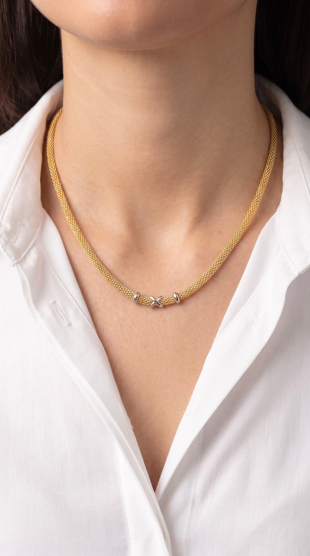 18K Two Tone Gold Necklace