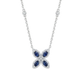 Diamond White Gold Sapphire Butterfly Necklace