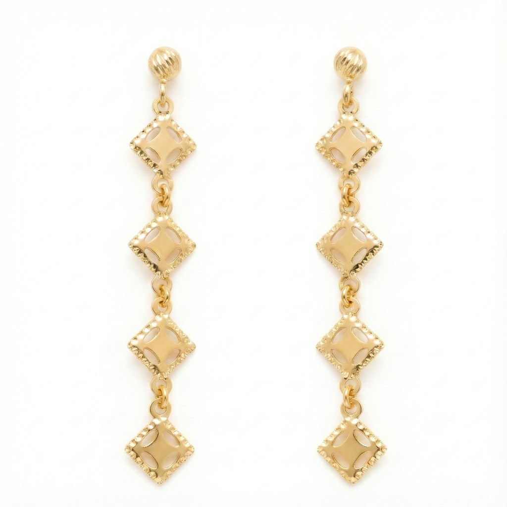 18K Yellow Gold Dangle Earrings